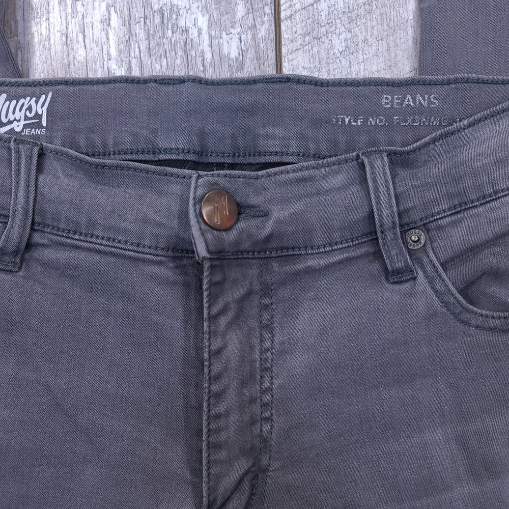 Mugsy Jeans Beans Pants Mens 33x30 Grey Stretch Denim Slim Tapered Leg - Picture 6 of 9